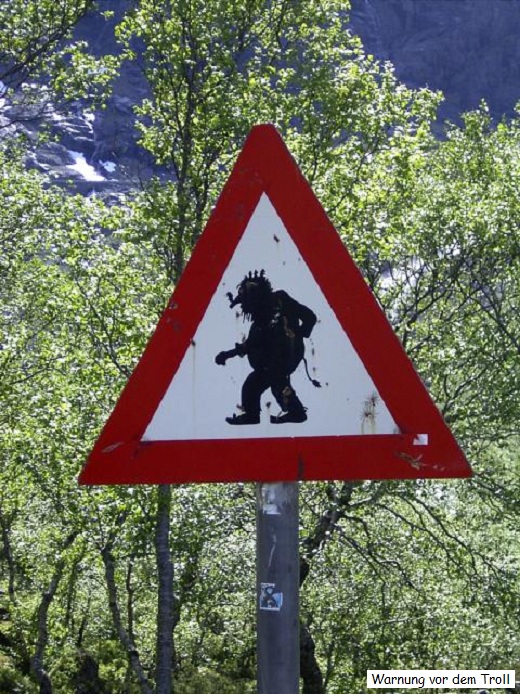 Verkehrsschild 'Troll' Verkehrsschild 'Troll'