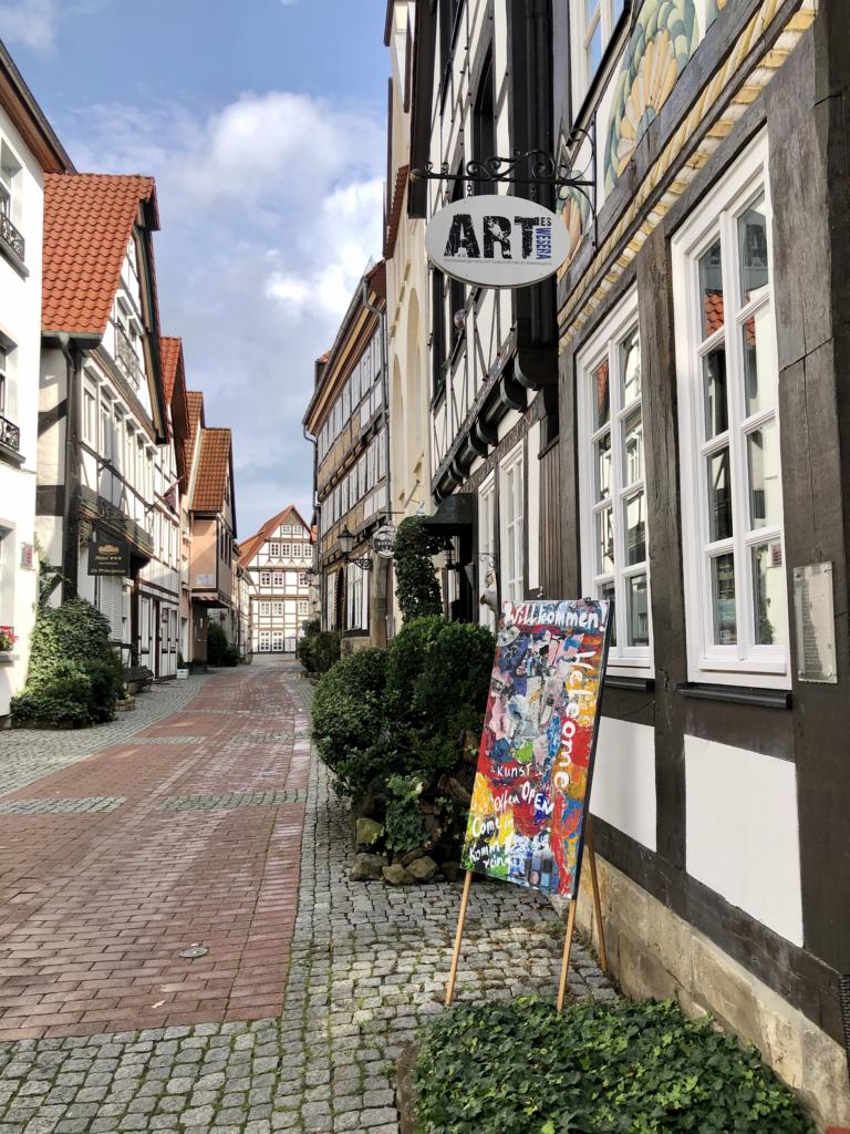 Kunst-Galerie in der Fußgängerzone in Hameln