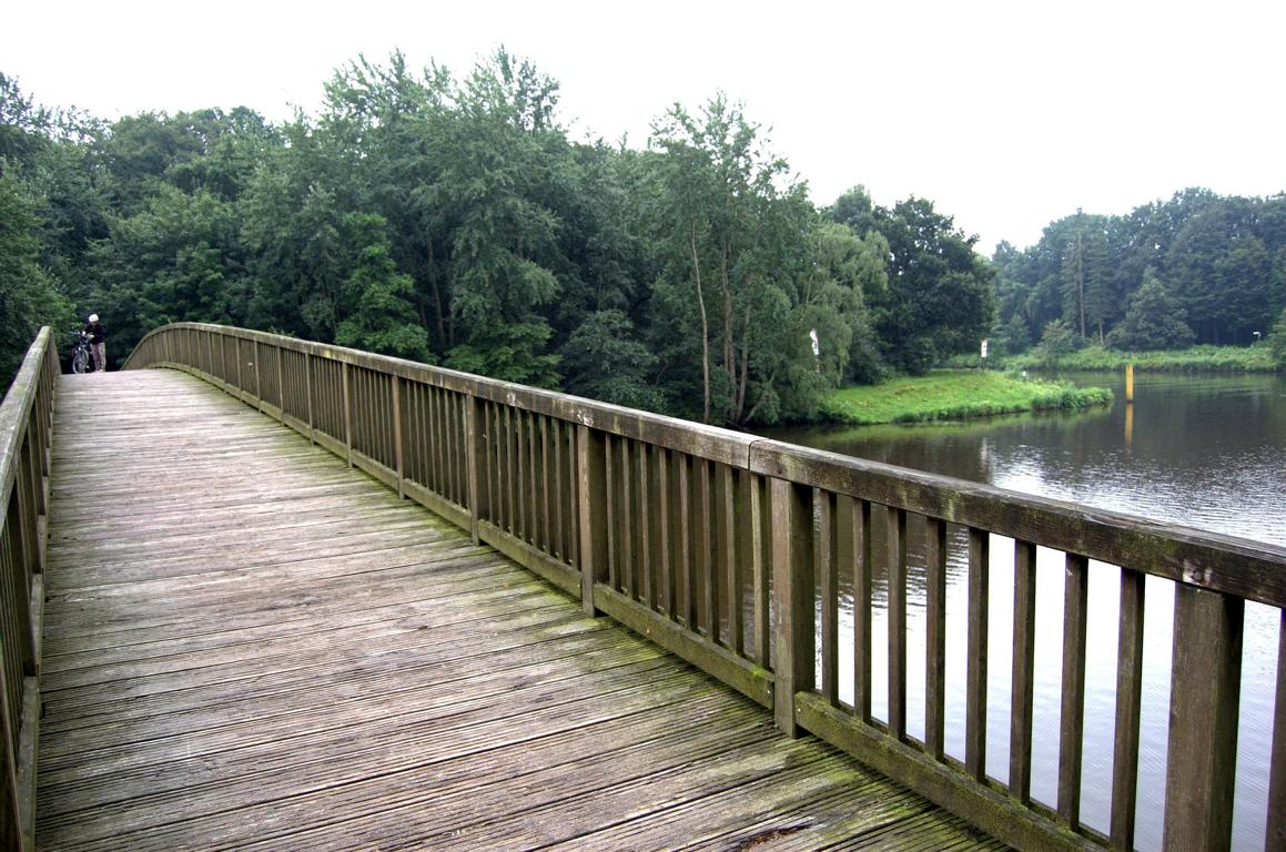 Holzbrücke über den Ems-Altarm Roheide Ost Holzbrücke über den Ems-Altarm Roheide Ost