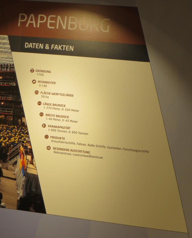 Im Besucherzentrum der Meyerwerft Im Besucherzentrum der Meyerwerft