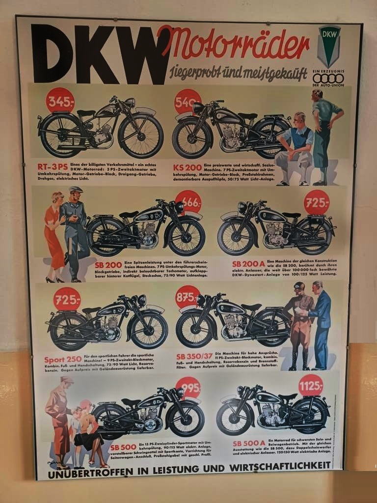 Werbeplakat für DKW-Motorräder Werbeplakat für DKW-Motorräder