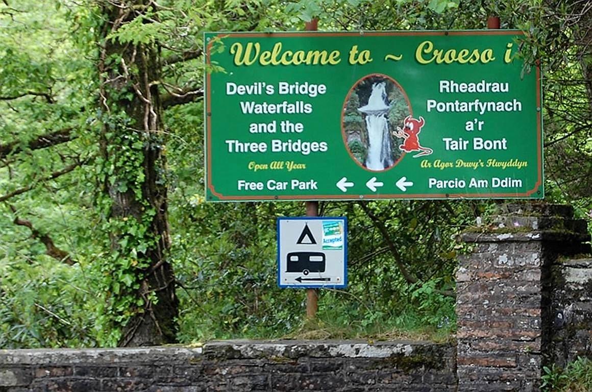Devil' Bridge Wegweiser Devil' Bridge Wegweiser