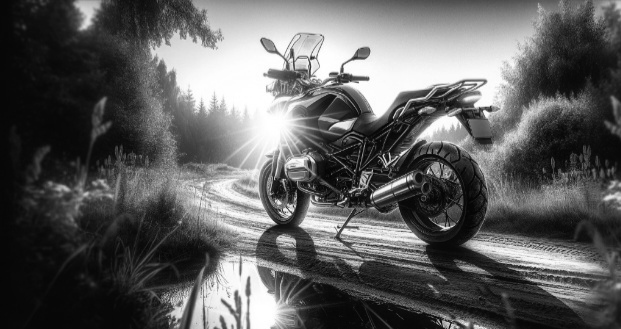 Motorrad in der Mitternachtssonne Motorrad in der Mitternachtssonne